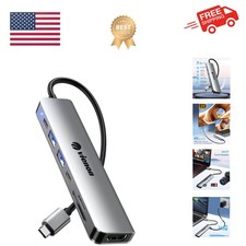 USB C Hub HDMI Adapter for Monitor, 7 in 1 USB C Docking Station with 4K HDMI...