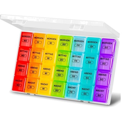 Tablettenbox 7 Tage große Fächer Medikamentenbox BPA frei