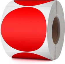 Red round Thermal Labels 3 Inches Circle Thermal Sticker Paper Self-Adhesive Wat