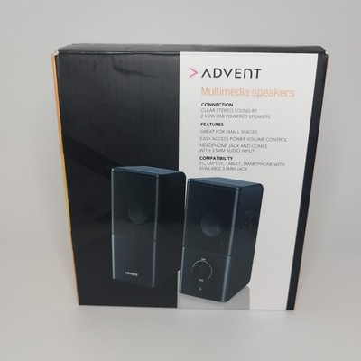 Advent Multimedia Lautsprecher schwarz kabelgebunden USB betrieben PC Laptop Smartphone