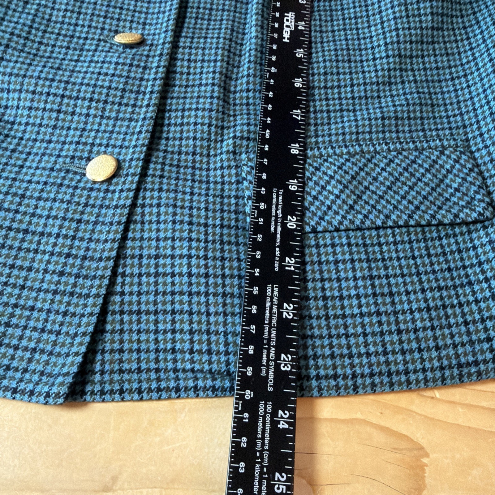 Pendleton Houndstooth Blazer 100% Virgin Wool Tea… - image 4