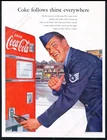 1952 Coke USAF US Air Force sergeant art Coca Cola machine vintage print ad