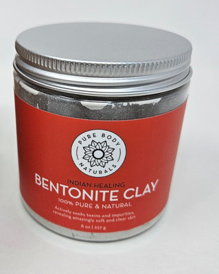 Pure Body Naturals Bentonite Clay Powder for DIY Detox Body & Face Mask, 8oz