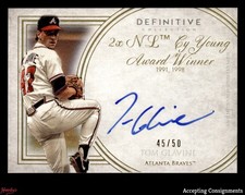 2017 Topps Definitive Collection Legendary Tom Glavine ON CARD AUTO 45/50