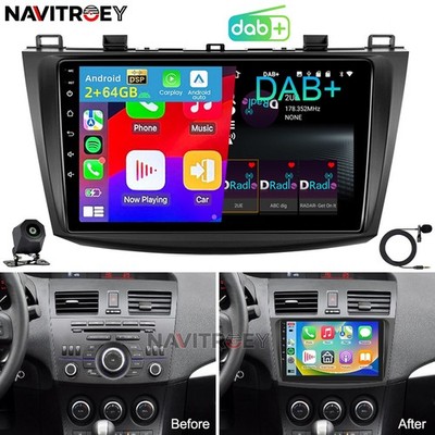 DAB+ Für Mazda 3 2009-2013 BL Android 15 Autoradio GPS Navi WIFI Carplay 2+64GB