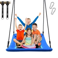 700lb Giant 60" Skycurve Platform Tree Swing for Kids and Adults with 2 Hangi...