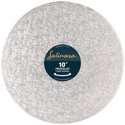 Satinara, 10'' Cake Board, Luxus Trommel, einzeln verpackt, 10'', silber 