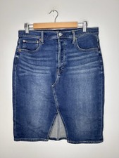 Gap Denim Skirt Womens Stretch Blue Med Wash Western Button Fly Y2K Size 12/31