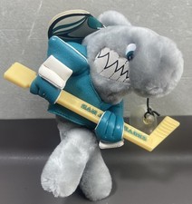 Vintage 1992 San Jose Sharks NHL Plush Stuffed Animal Toy Mascot w/ Hockey Stick