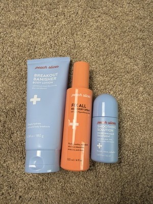 Peach Slices Body Care Set Trio Ingrown Hair Treatment Recovery Spray Breakout