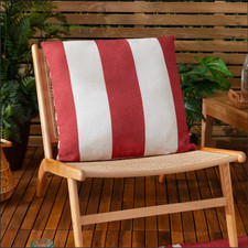 Deck Stripe Woven Outdoor Cushion - Red/White Stripe