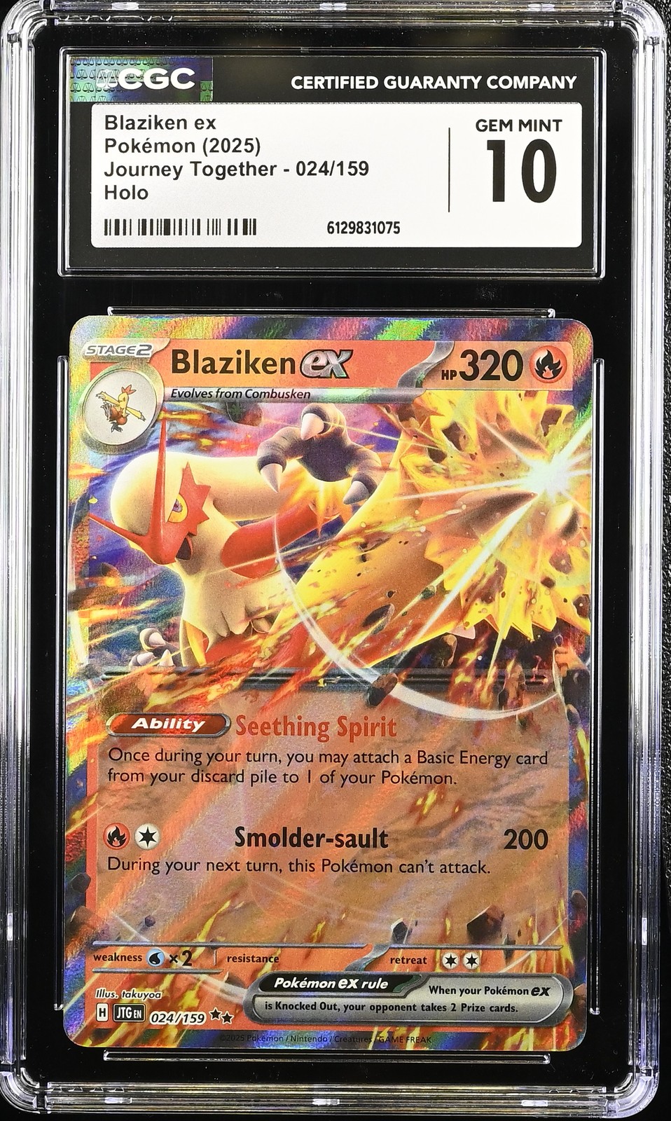 2025 Journey Together Pokemon Blaziken ex CGC 10 024/159