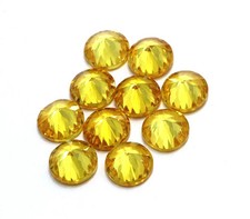 6 mm Natural Cambodian 200 Pcs Yellow Zircon Certified Loose Gemstone Lot