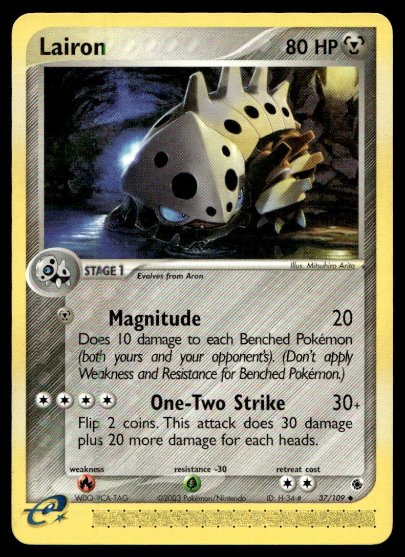 EX-NM Ruby and Sapphire Lairon Uncommon 37/109 2003 Pokemon TCG