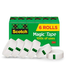 Invisible Tape Rolls 6 Pack 0.75 Inch by 1000 Inch for Crafts Repairs School