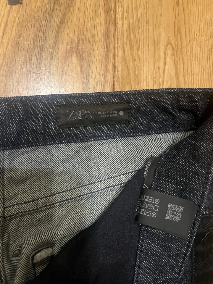 Zara Jeans Ladies Size 40 (Uk12) Dark Wash Jeans Straight Leg Ankle Grazers VGC - Image 4 of 4
