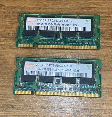 X Hynix 2GB 2RX8 PC2-5300S-555-12 HYMP325S64AMP8-Y5
