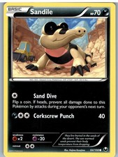 Sandile 64/108 Common Dark Explorers Pokemon Moderately Played
