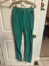 Green Levi  s Corduroy Pants Straight Leg 70s 80s Womens High Waist White Label
