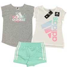 adidas Girl  s Activewear Shirts Shorts 3 Piece Set Size 4T NWT