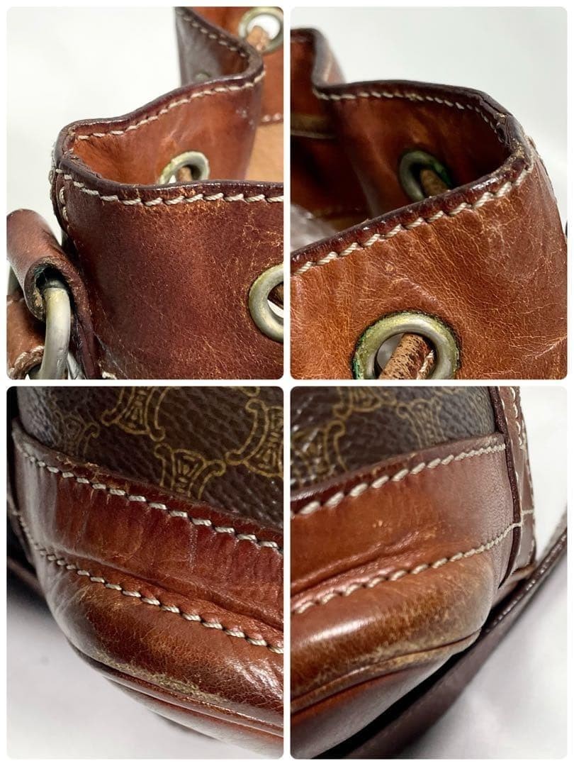 CELINE Macadam Triomphe Shoulder Bag Leather Draw… - image 23