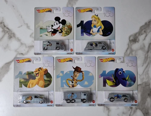 2023 Hot Wheels Premium Pop Culture Disney 100 Years (Complete Set of 5) - Picture 1 of 16