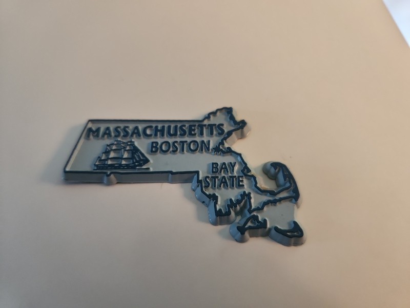 Vintage Massachusetts Rubber Souvenir Refrigerator Magnet