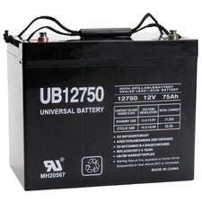 UPG UB12750 12V 75AH Internal Thread Battery for Pride Mobility Jazzy 1450