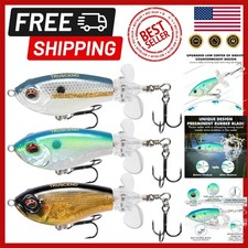 PoPobait Top Water Plopper Fishing Lures - 3in Bass & Pike Teasers (Set of 3)