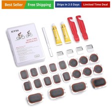 Bike Tire Repair Kit, Bicycle Inner Tube Patch Kit, with 20 PCS Vulcanizing P...
