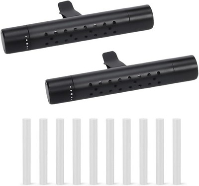 2-Pack Car Vent Clip Diffuser with 10 Unscented Refill Sticks, Un Color: Black