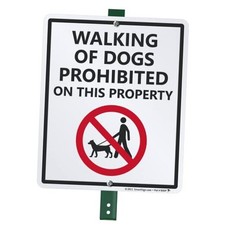12 x 10 inch  Walking Of Dogs Prohibited On This Property  Yard Sign with 3