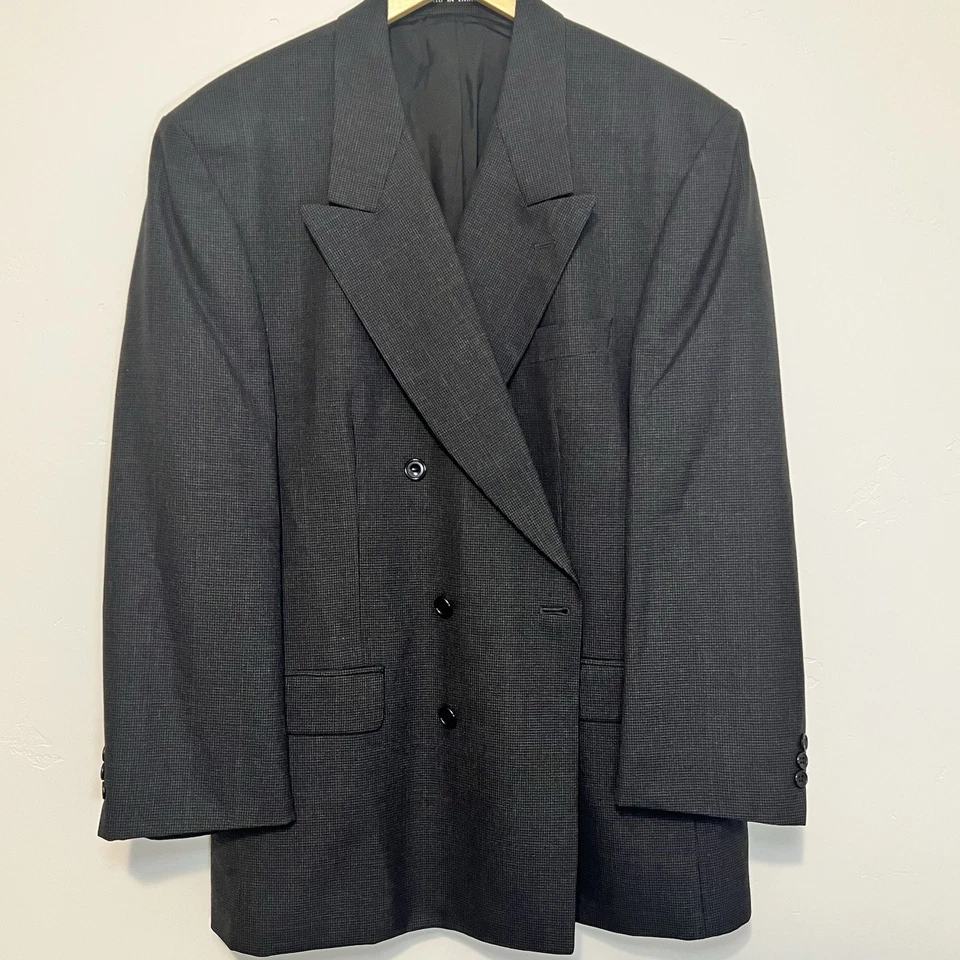 Vintage Men’s Double Breasted Suit Jacket Alexandre London Savile Row Size 44R - Image 2 of 4