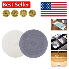 Universal Fit 6-Inch Silicone Tub Stopper - Pack of 2 for Kitchen Bathroom Use