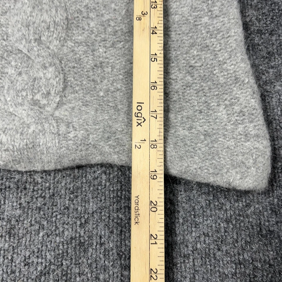 Eddie Bauer Sweater Womens Small Gray Wool Angora Blend Cable Knit Pullover Vest - Image 4 of 4