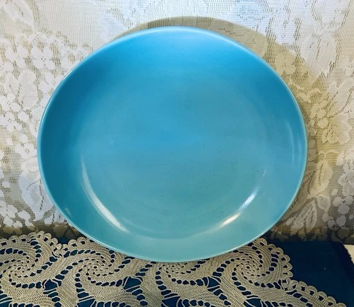 Vintage Salem North Star Biscayne 10.5 Inch Turquoise Oval Vegetable Bowl
