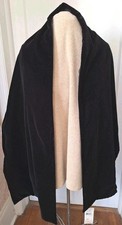 Vintage JR Nites By Caliendo Black Velvet Evening Occasions Shawl Wrap Made USA