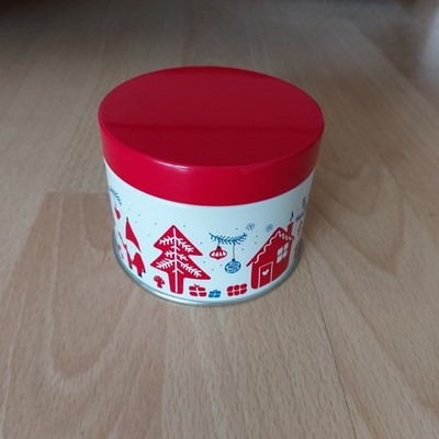 IKEA Dose Blechdose Rund Weihnachten Aufbewahrung Box 15ml Vinterfint rot