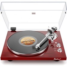 High-Fidelity Vintage Turntable with Bluetooth  USB - Adjustable Counterweight