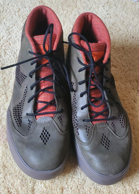 Nike Lebron X NSW Lifestyle Mens Size 10.5 Olive/Orange Leather Sneakers
