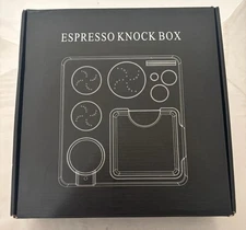 NEW Espresso Coffee Knock Box w/measuring spoon, brush, microfiber cloth