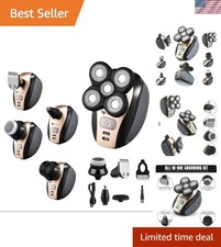 5-in-1 Waterproof Electric Shaver for Bald Men - Rechargeable Grooming Tool