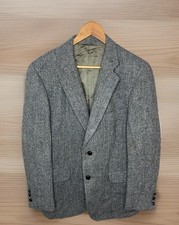Vintage 1950s-1960s Harris Tweed Blazer Herringbone 42R 100% Wool Made In USA