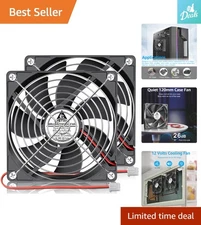 Dual Pack 12V 120mm Cooling Fans with Fans Guards - Perfect for DIY Projects