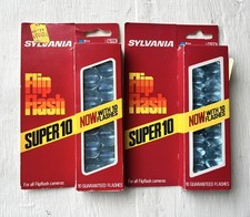 VTG Lot of 2 Sylvania GTE Super 10 Flip Flash for Flipflash Cameras New Blue Dot
