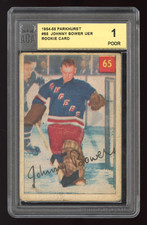 1954 Parkhurst #65 Johnny Bower HOF RC ACA 1 Obtained from Turk Broda's Nephew