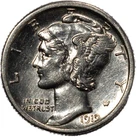1919-S Mercury Dime 10c Uncirculated Unc Cleaned Details Strong Key Date