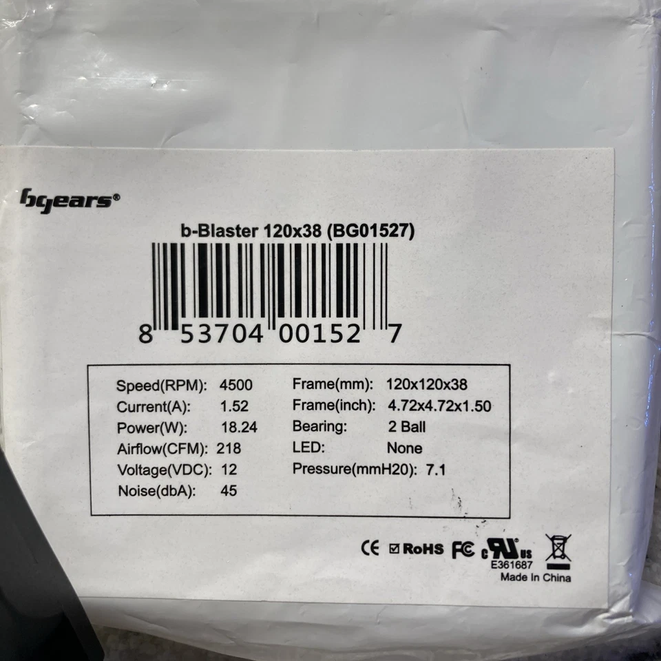 Bgears b-Blaster 120x38mm 2 ball bearing High Speed 4500 RPM High Airflow 218 CF - Image 3 of 4