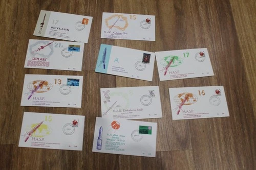 1971 AUSTRALIAN ROCKET SPACE COVERS X 10 - SKYLARK, HASP,BLACK ARROW,KOOKABURRA