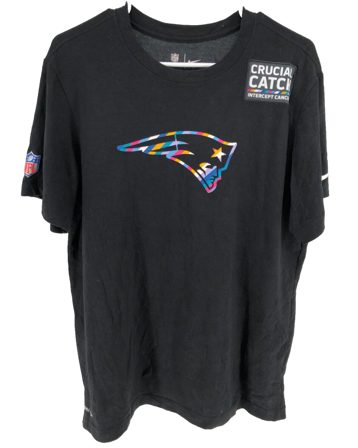Nike Dri-Fit NFL New England Patriots Football T-Shirt Men's Size Medium Black